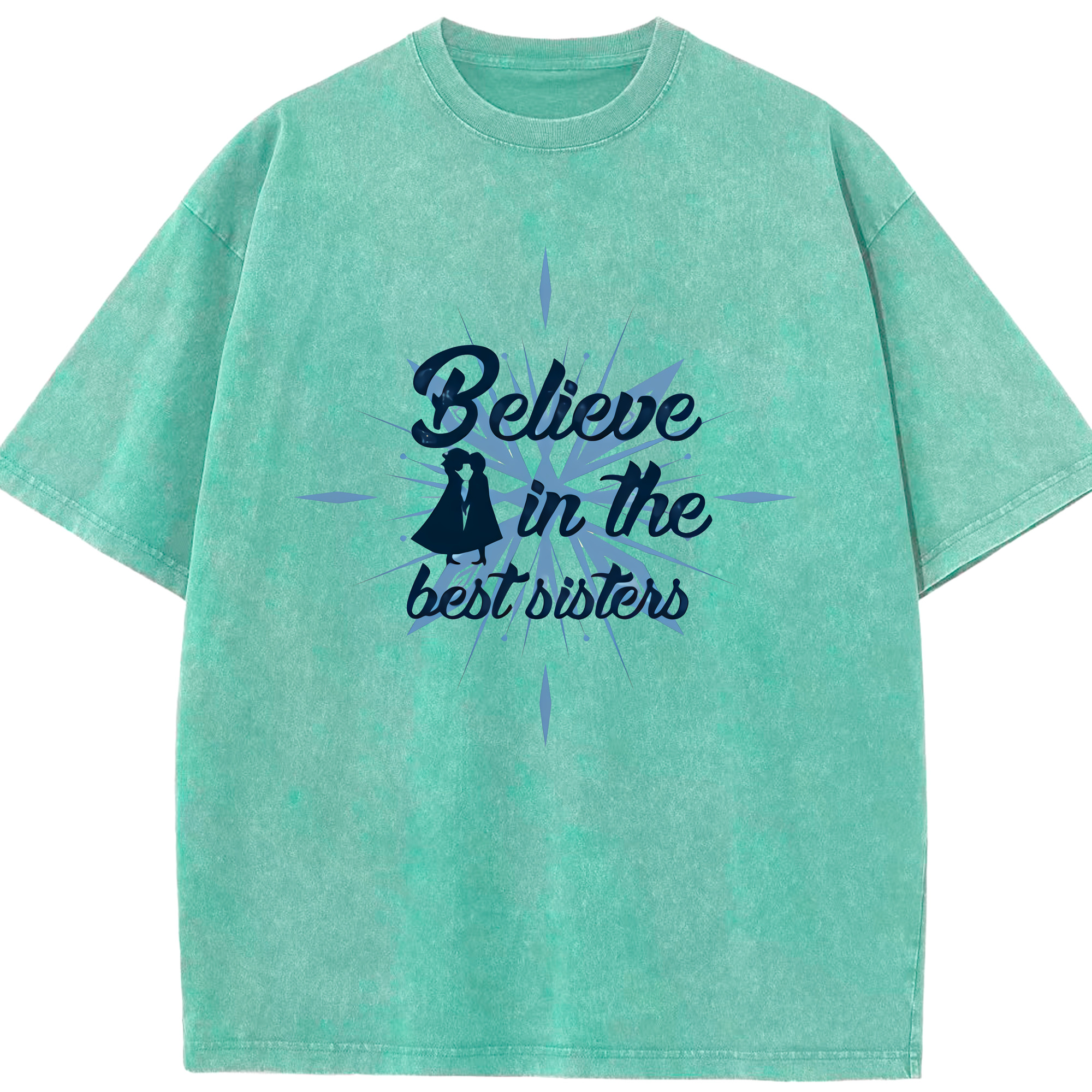 （画像用） アナと雪の女王 アンナ エルサ Frozen Anna Elsa 綿100% ヴィンテージ風 半袖Tシャツ（フロントプリント）